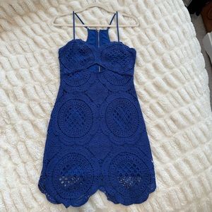Bright blue mini dress